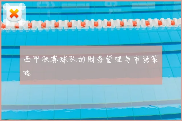 西甲联赛球队的财务管理与市场策略